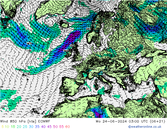 Wind 850 hPa ECMWF Mo 24.06.2024 03 UTC