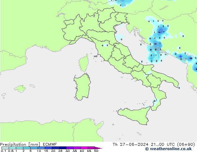 осадки ECMWF чт 27.06.2024 00 UTC