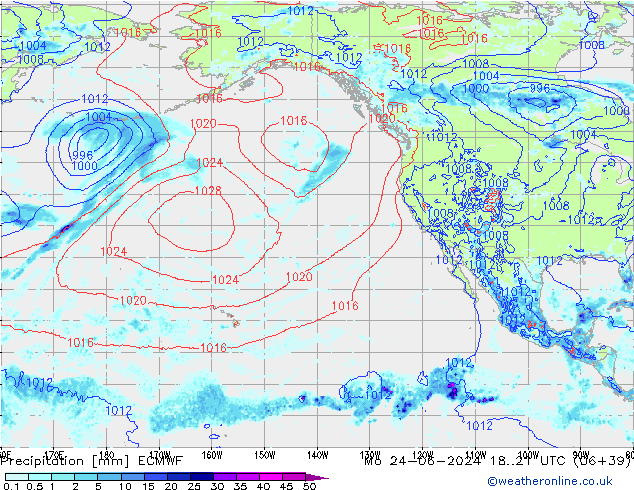 Srážky ECMWF Po 24.06.2024 21 UTC