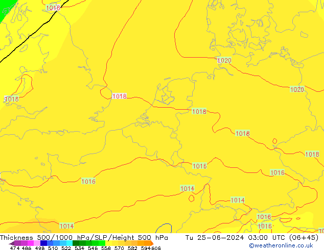 Thck 500-1000hPa ECMWF Út 25.06.2024 03 UTC