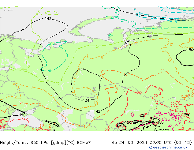 Z500/Rain (+SLP)/Z850 ECMWF lun 24.06.2024 00 UTC