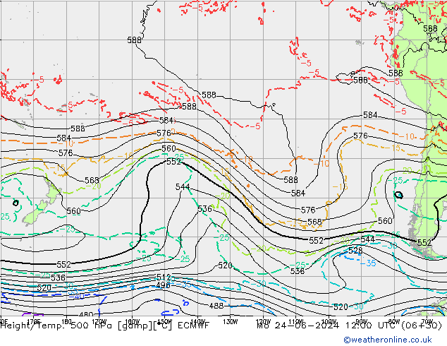 Z500/Rain (+SLP)/Z850 ECMWF lun 24.06.2024 12 UTC