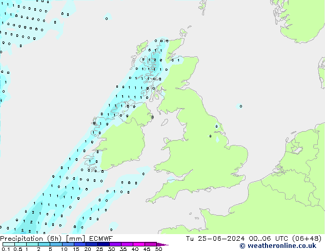 Z500/Rain (+SLP)/Z850 ECMWF mar 25.06.2024 06 UTC