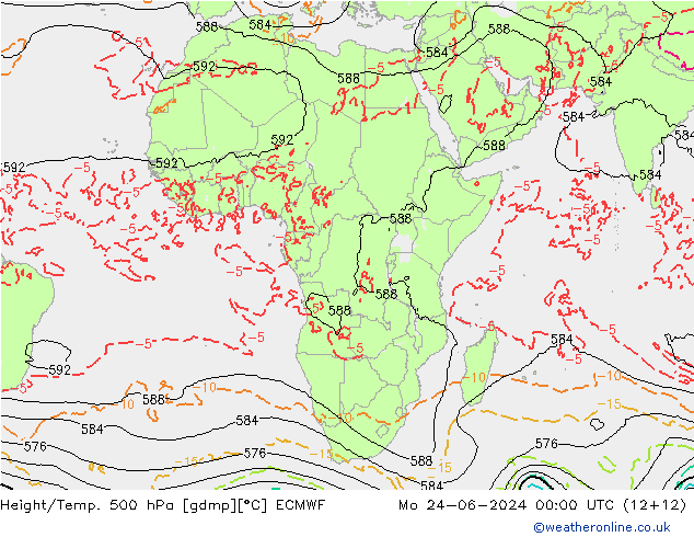 Z500/Rain (+SLP)/Z850 ECMWF Mo 24.06.2024 00 UTC