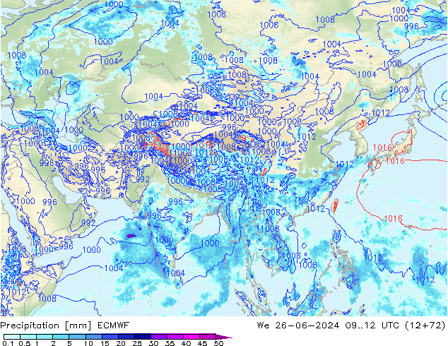 precipitação ECMWF Qua 26.06.2024 12 UTC