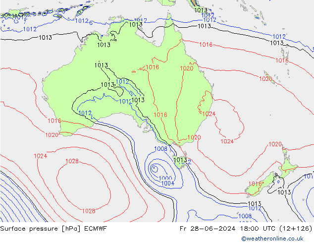 Surface pressure ECMWF Fr 28.06.2024 18 UTC