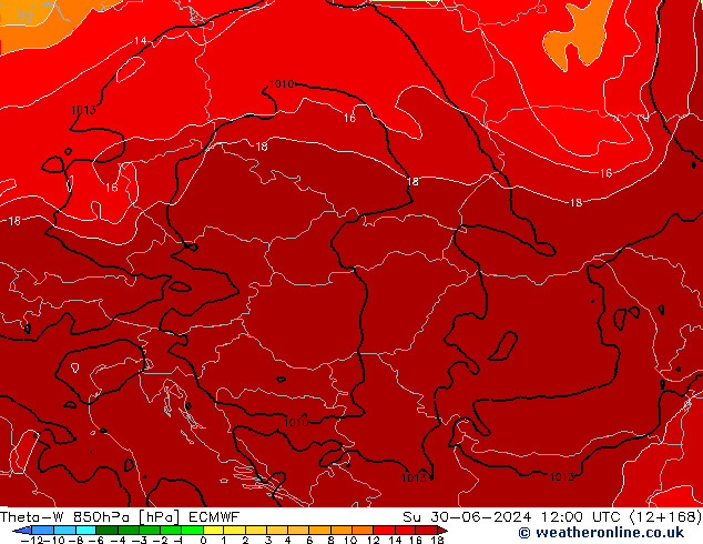 Theta-W 850hPa ECMWF Su 30.06.2024 12 UTC