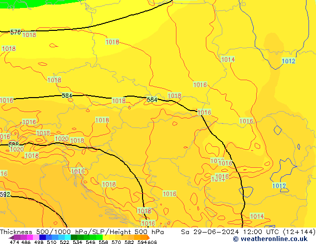 Schichtdicke 500-1000 hPa ECMWF Sa 29.06.2024 12 UTC