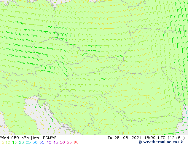 Wind 950 hPa ECMWF Tu 25.06.2024 15 UTC