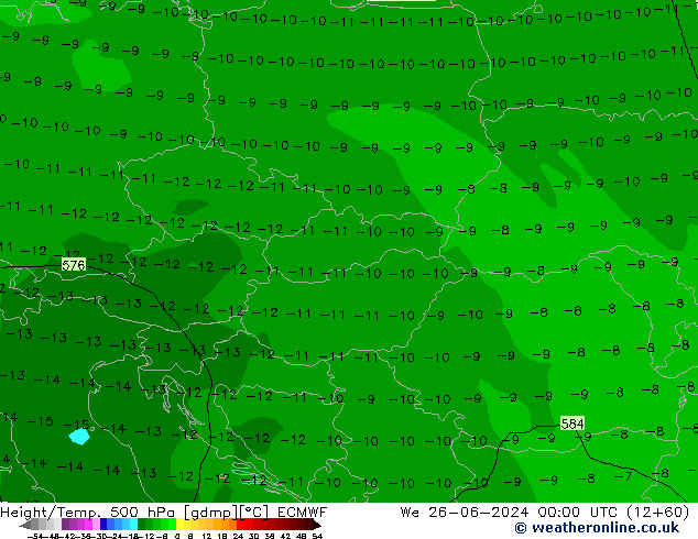 Z500/Rain (+SLP)/Z850 ECMWF We 26.06.2024 00 UTC