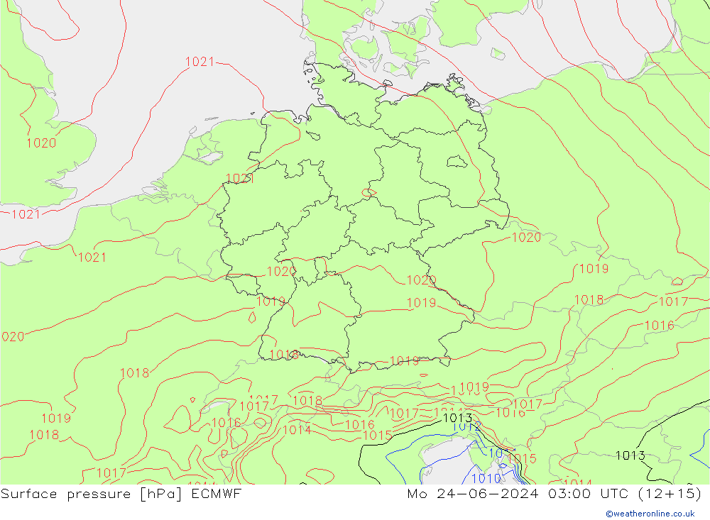 Surface pressure ECMWF Mo 24.06.2024 03 UTC