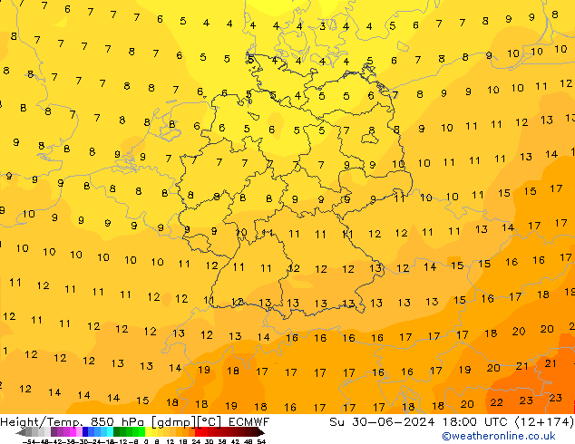 Z500/Rain (+SLP)/Z850 ECMWF Dom 30.06.2024 18 UTC