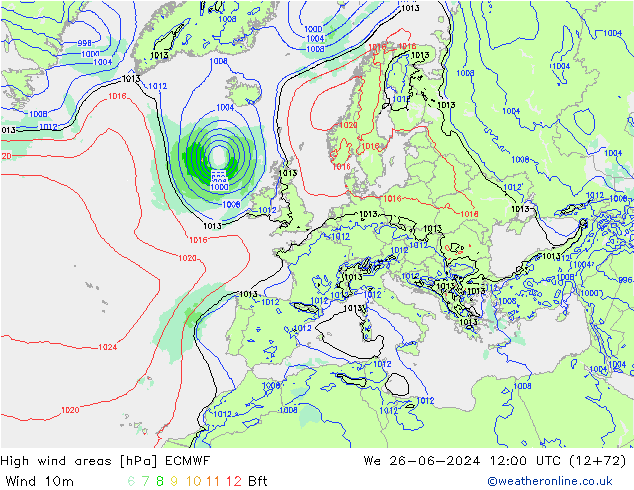 Sturmfelder ECMWF Mi 26.06.2024 12 UTC