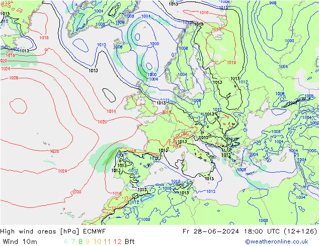 Izotacha ECMWF pt. 28.06.2024 18 UTC