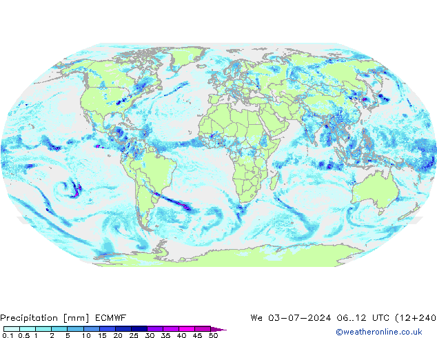 Precipitation ECMWF We 03.07.2024 12 UTC