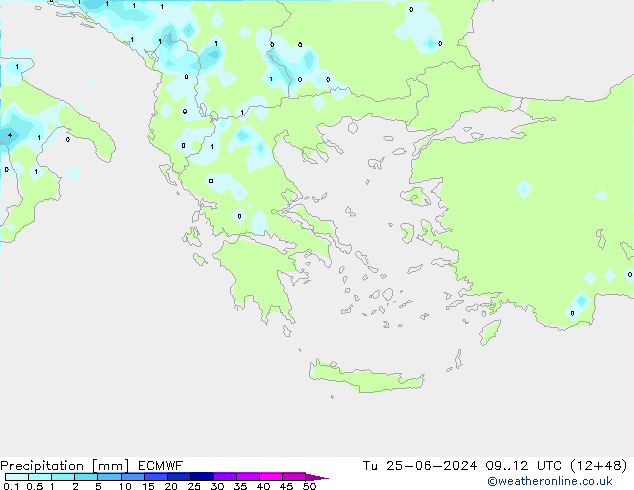 Niederschlag ECMWF Di 25.06.2024 12 UTC