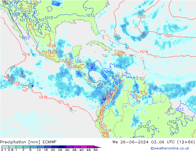 Precipitation ECMWF We 26.06.2024 06 UTC