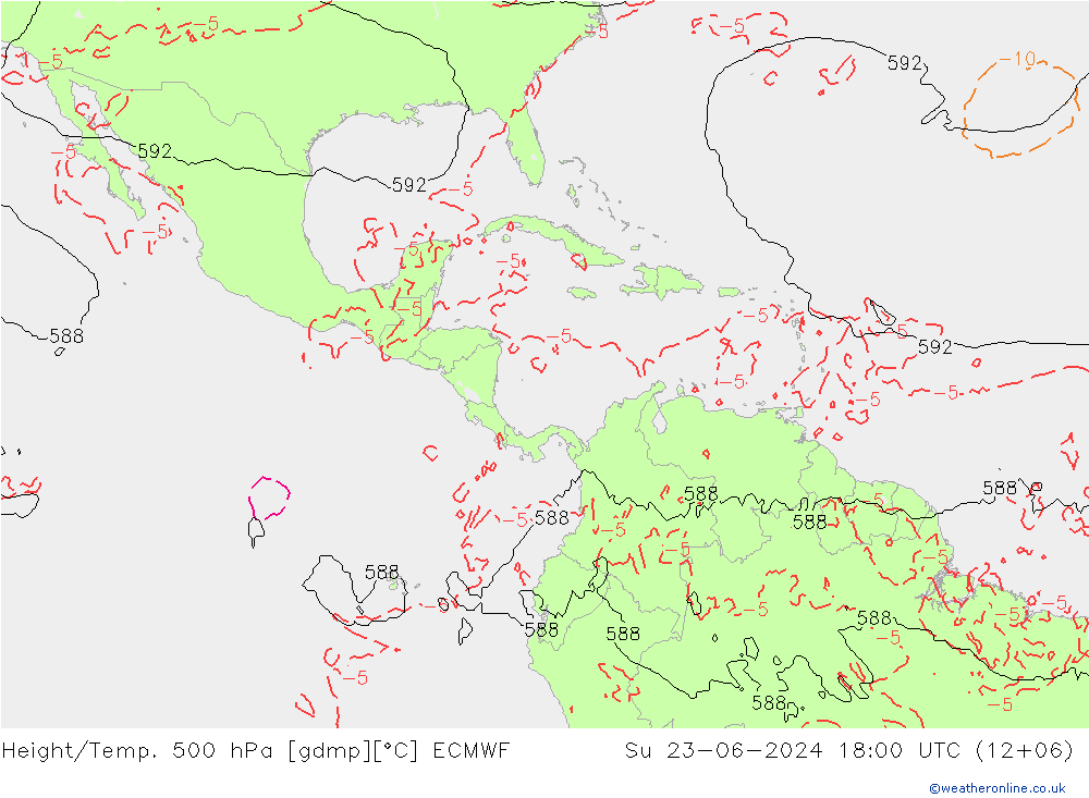 Z500/Rain (+SLP)/Z850 ECMWF Su 23.06.2024 18 UTC