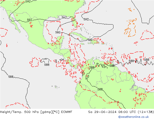 Z500/Rain (+SLP)/Z850 ECMWF Sa 29.06.2024 06 UTC