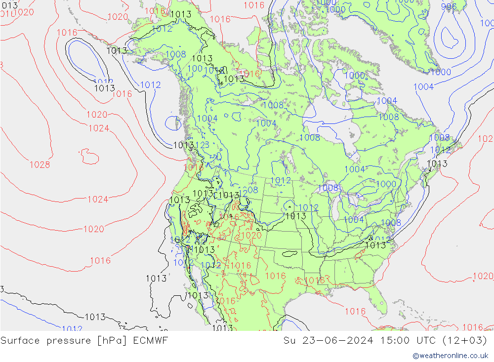 Bodendruck ECMWF So 23.06.2024 15 UTC