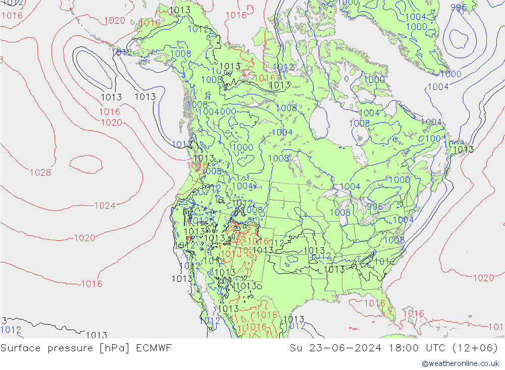 Bodendruck ECMWF So 23.06.2024 18 UTC