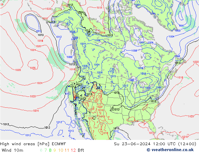 Windvelden ECMWF zo 23.06.2024 12 UTC