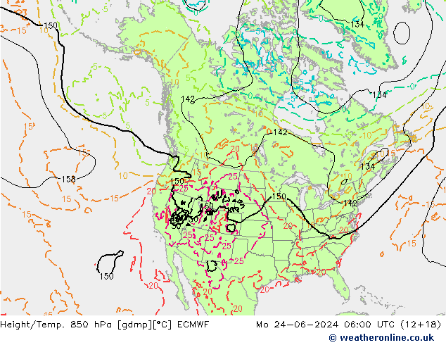 Z500/Regen(+SLP)/Z850 ECMWF ma 24.06.2024 06 UTC