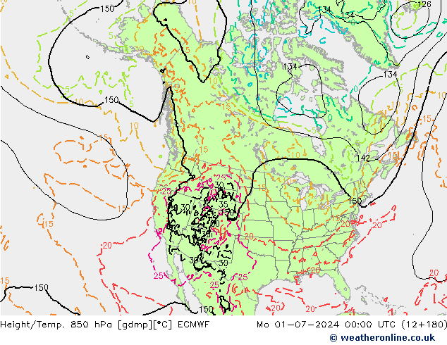 Z500/Rain (+SLP)/Z850 ECMWF Mo 01.07.2024 00 UTC