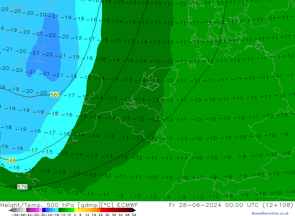 Z500/Yağmur (+YB)/Z850 ECMWF Cu 28.06.2024 00 UTC