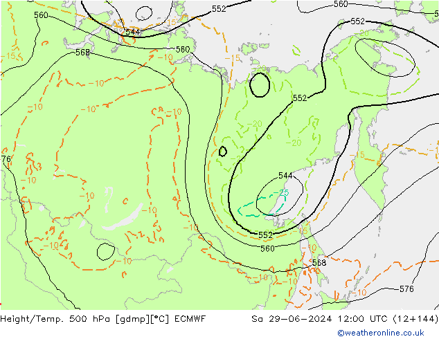 Z500/Rain (+SLP)/Z850 ECMWF Sa 29.06.2024 12 UTC