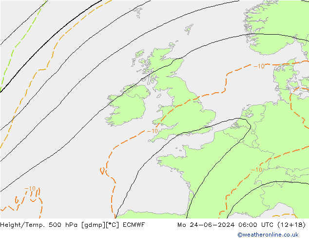 Z500/Rain (+SLP)/Z850 ECMWF lun 24.06.2024 06 UTC