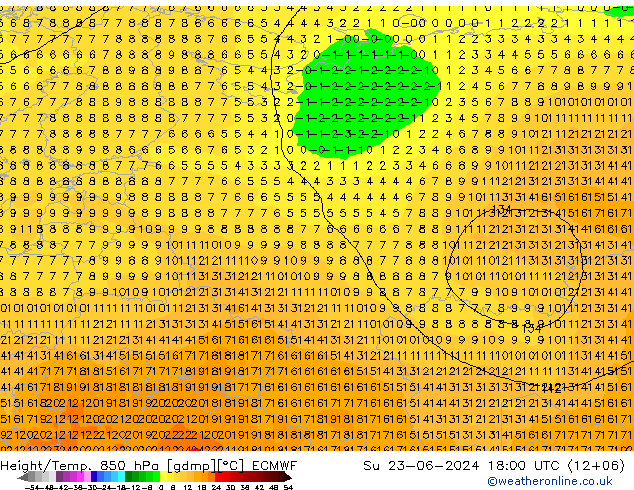 Z500/Rain (+SLP)/Z850 ECMWF Su 23.06.2024 18 UTC