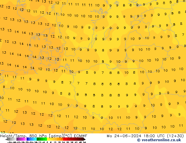 Z500/Rain (+SLP)/Z850 ECMWF Mo 24.06.2024 18 UTC