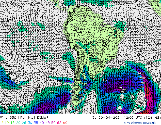 Wind 950 hPa ECMWF Su 30.06.2024 12 UTC