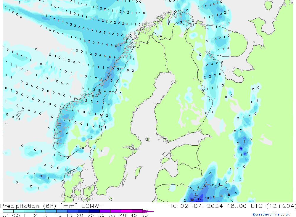 Z500/Regen(+SLP)/Z850 ECMWF di 02.07.2024 00 UTC