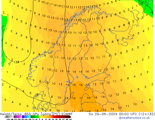 Z500/Regen(+SLP)/Z850 ECMWF za 29.06.2024 00 UTC