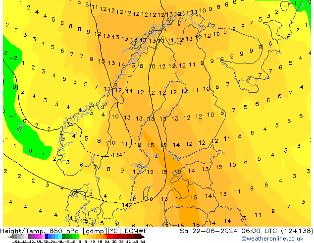 Z500/Rain (+SLP)/Z850 ECMWF Sa 29.06.2024 06 UTC