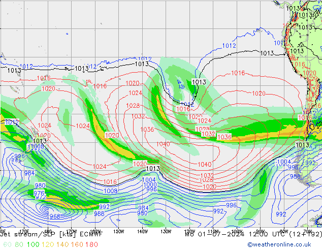 Straalstroom/SLP ECMWF ma 01.07.2024 12 UTC