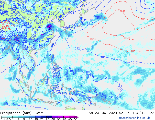 Precipitazione ECMWF sab 29.06.2024 06 UTC