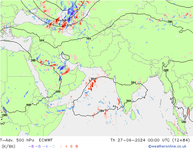 T-Adv. 500 hPa ECMWF jeu 27.06.2024 00 UTC