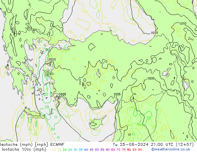 Isotaca (mph) ECMWF mar 25.06.2024 21 UTC