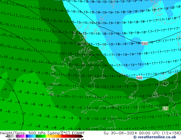 Z500/Rain (+SLP)/Z850 ECMWF Su 30.06.2024 00 UTC