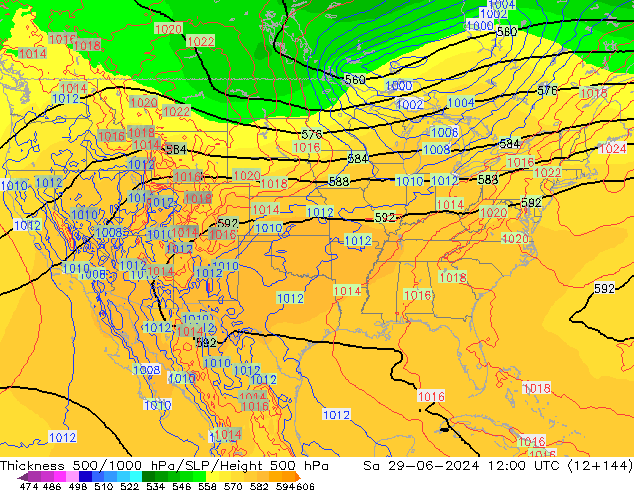 Thck 500-1000hPa ECMWF So 29.06.2024 12 UTC