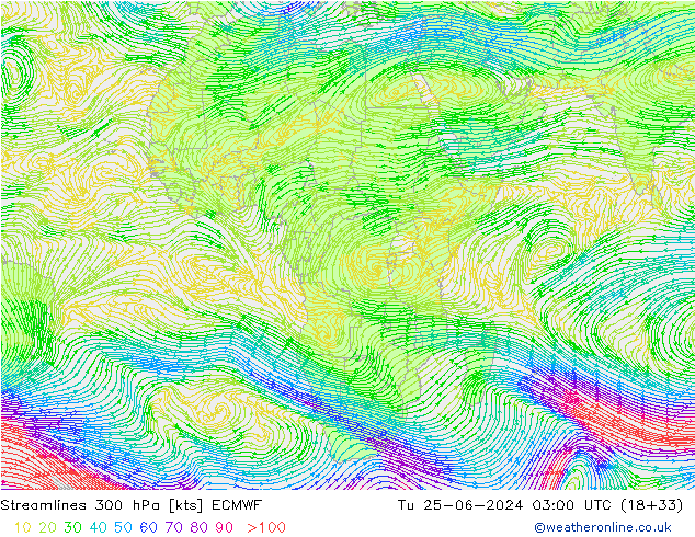 Rüzgar 300 hPa ECMWF Sa 25.06.2024 03 UTC