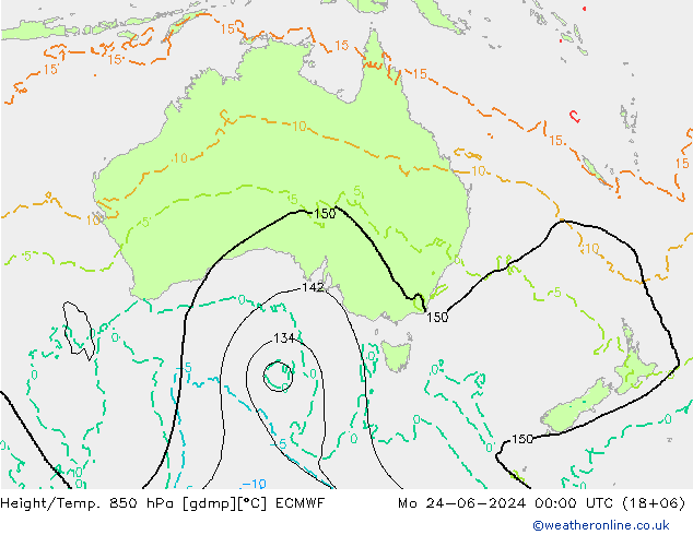 Z500/Rain (+SLP)/Z850 ECMWF Mo 24.06.2024 00 UTC