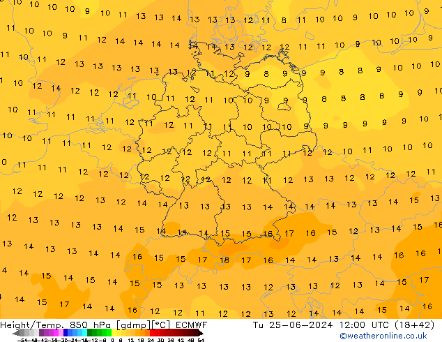 Z500/Rain (+SLP)/Z850 ECMWF Tu 25.06.2024 12 UTC