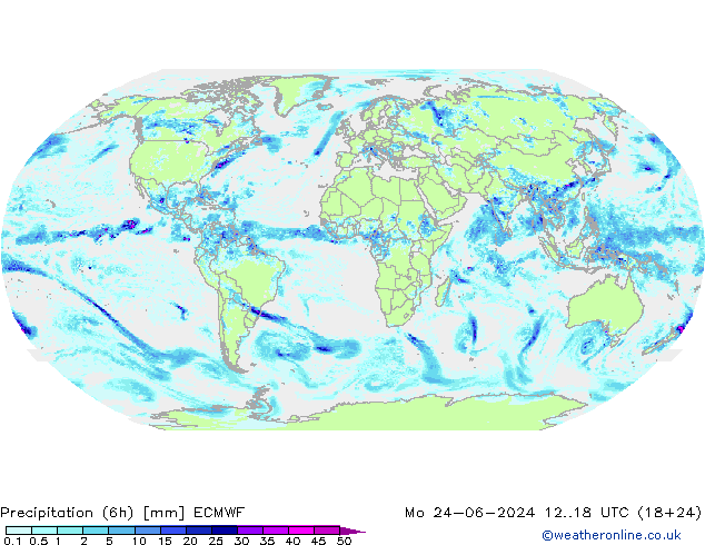 Z500/Yağmur (+YB)/Z850 ECMWF Pzt 24.06.2024 18 UTC