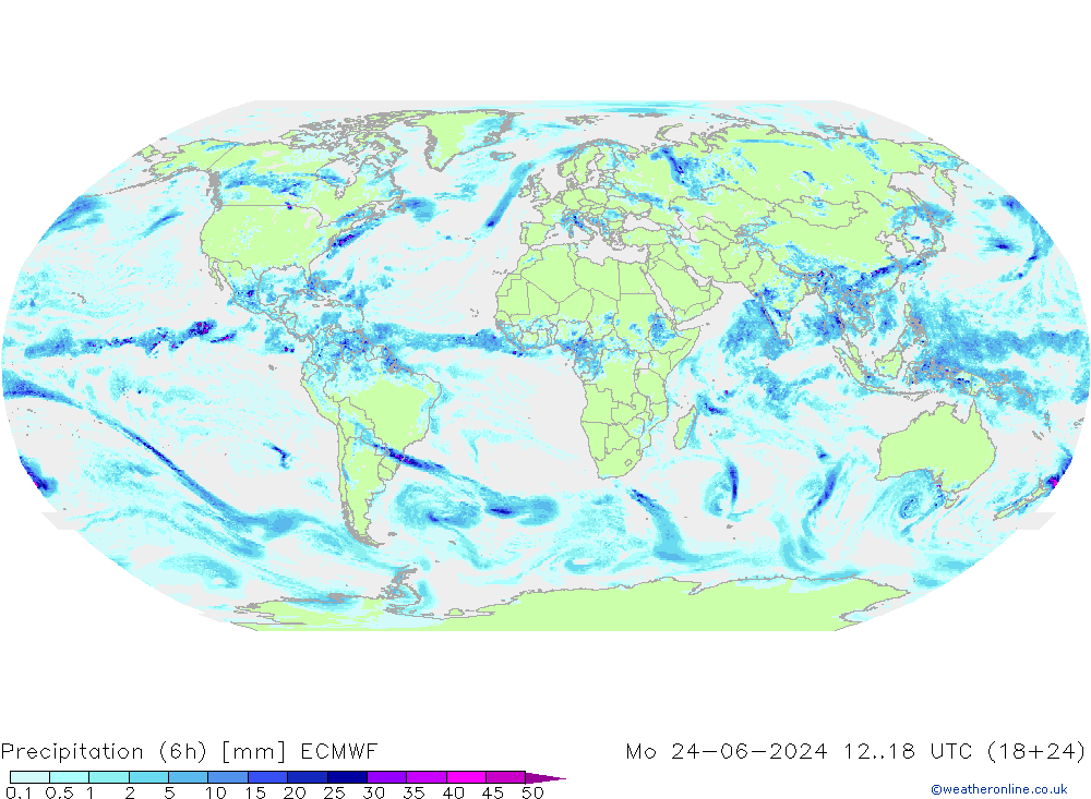 Z500/Rain (+SLP)/Z850 ECMWF 星期一 24.06.2024 18 UTC