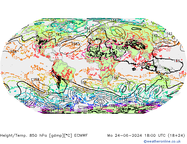 Z500/Rain (+SLP)/Z850 ECMWF 星期一 24.06.2024 18 UTC