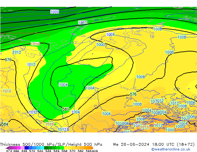 Thck 500-1000hPa ECMWF St 26.06.2024 18 UTC